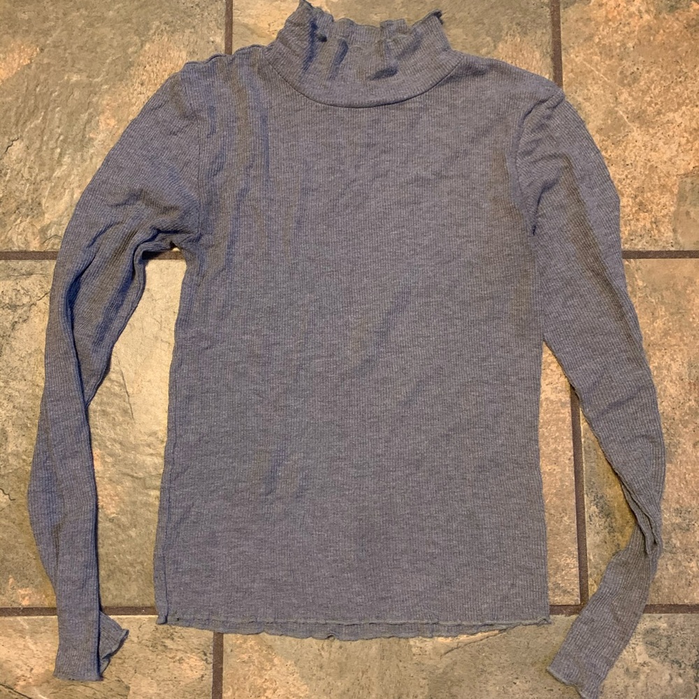Lettuce trim Grey turtle neck sweater